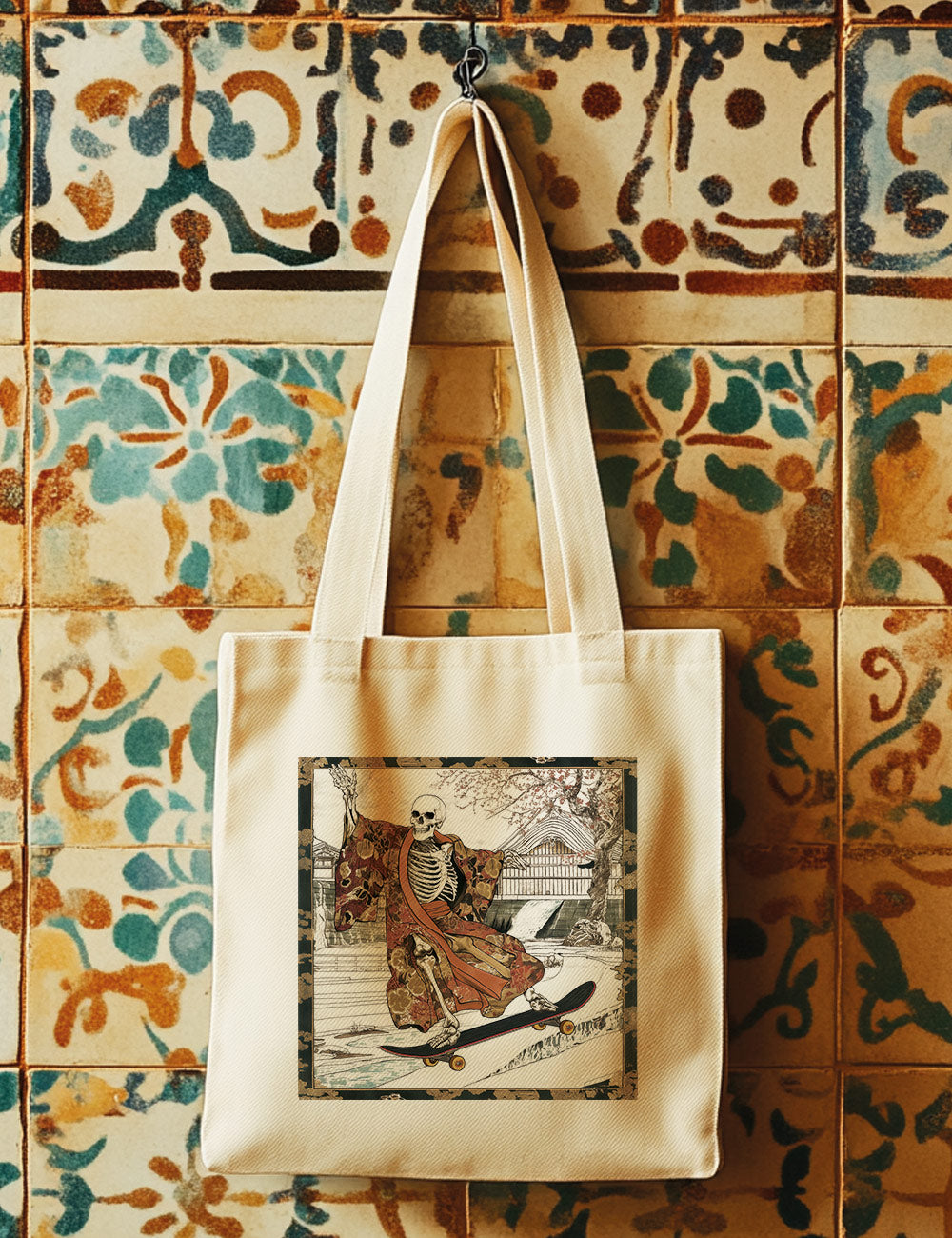 Bolsa de asas largas. Skeletor Samurai. L 14