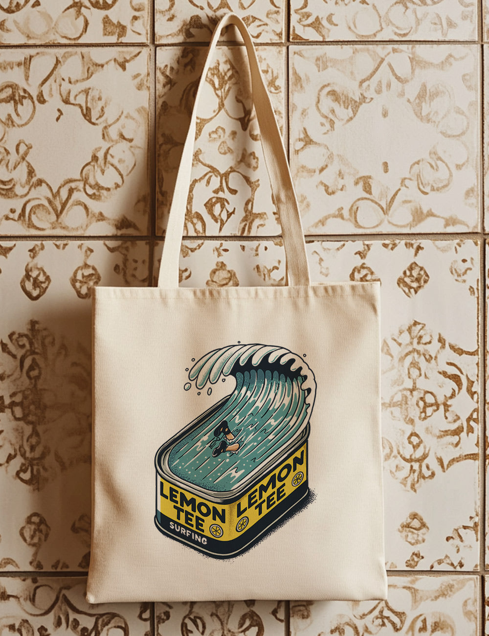 Bolsa de asas largas. Lata Surf. L 144