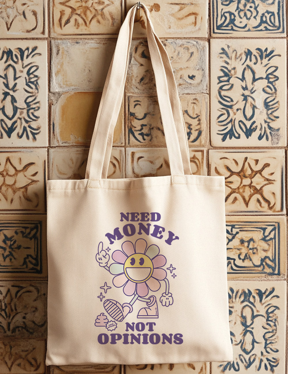 Bolsa de asas largas. Need Money. L 20
