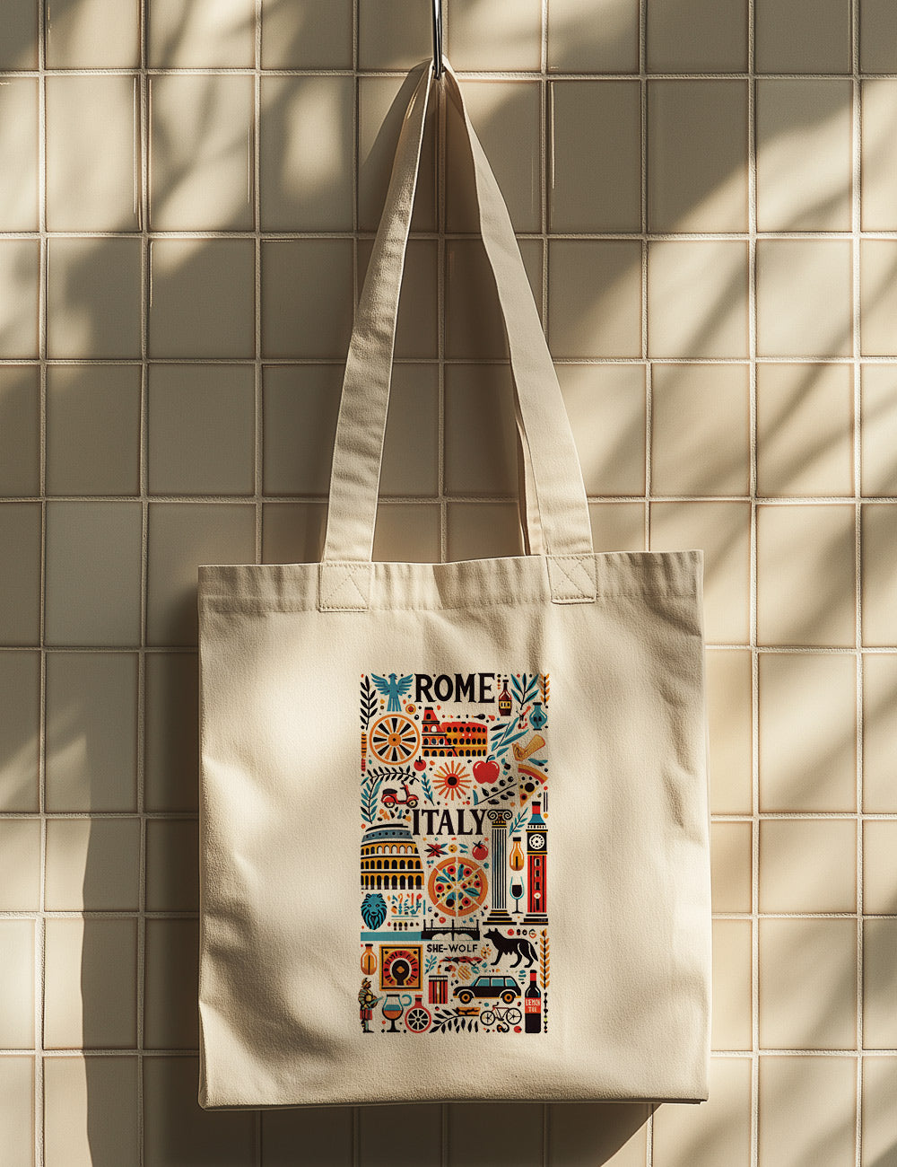 Bolsa de asas largas. Roma Icons. L 219