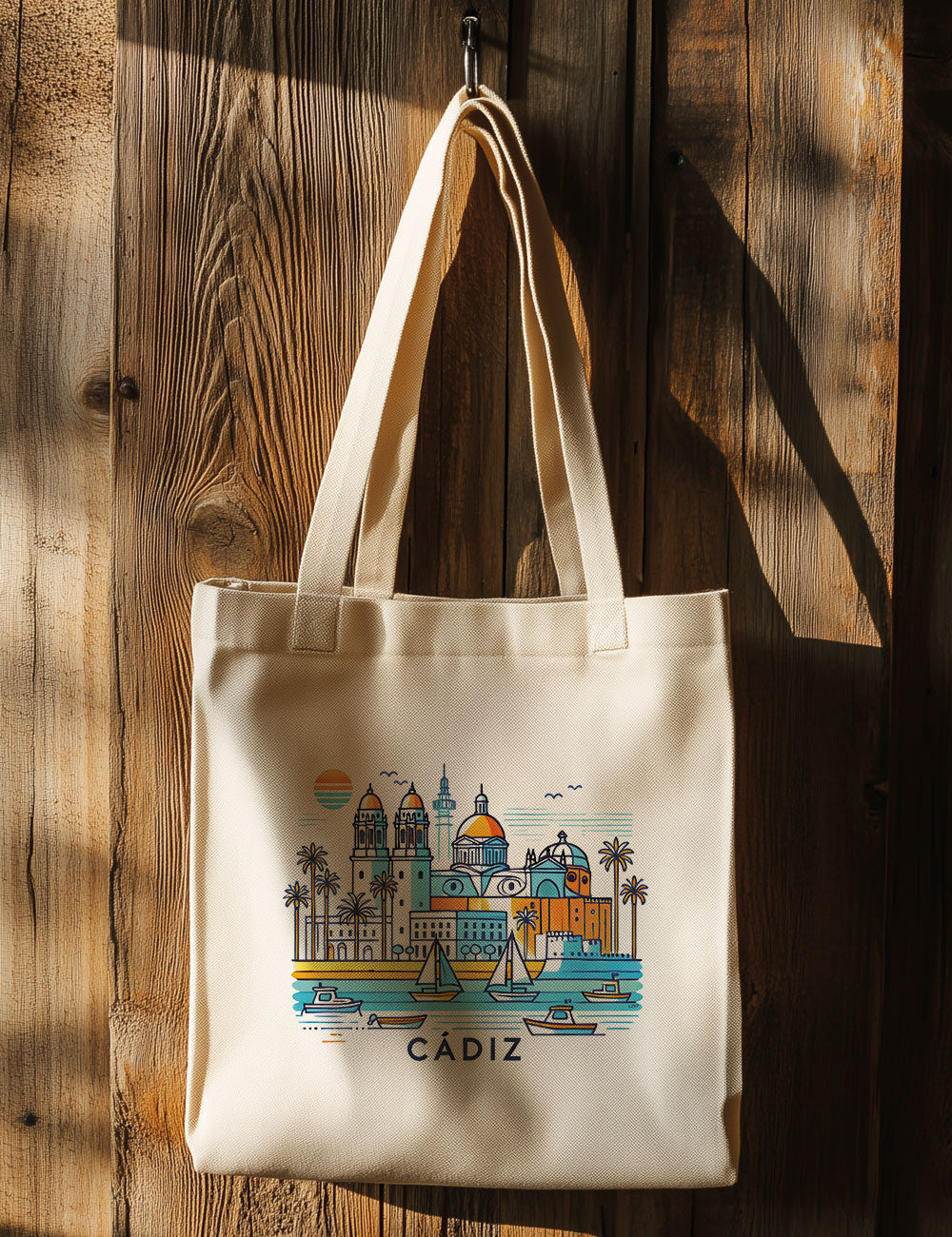 Bolsa de asas largas. Cádiz Skyline. L 257