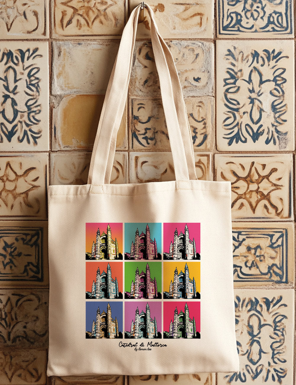 Bolsa de asas largas. MALLORCA POP ART. L 311