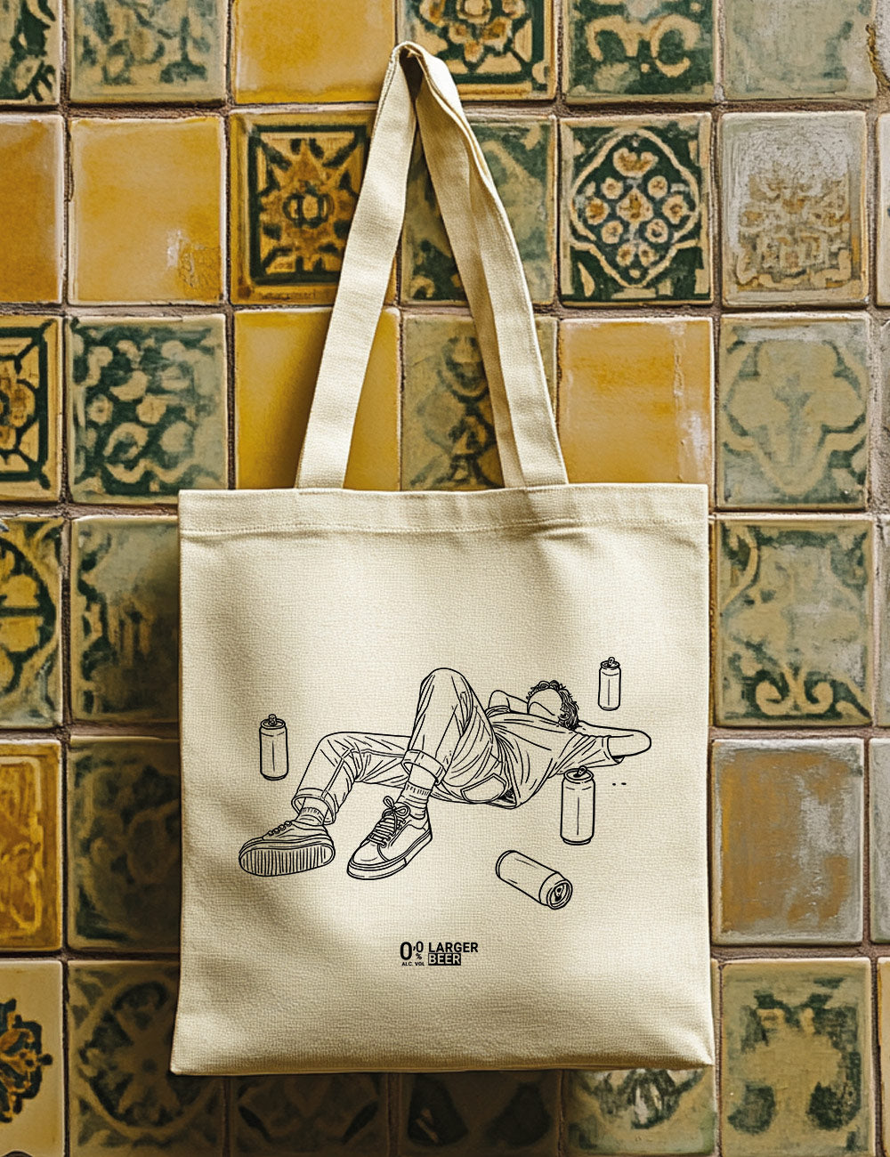 Bolsa de asas largas. 100% Larger Beer. L 92