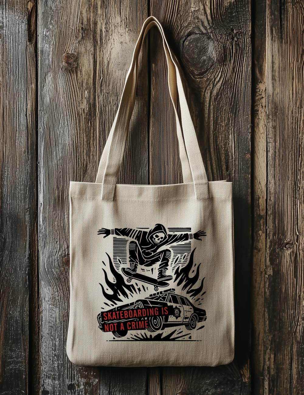 Bolsa de asas largas. Skateboarding is not a crime. L 177