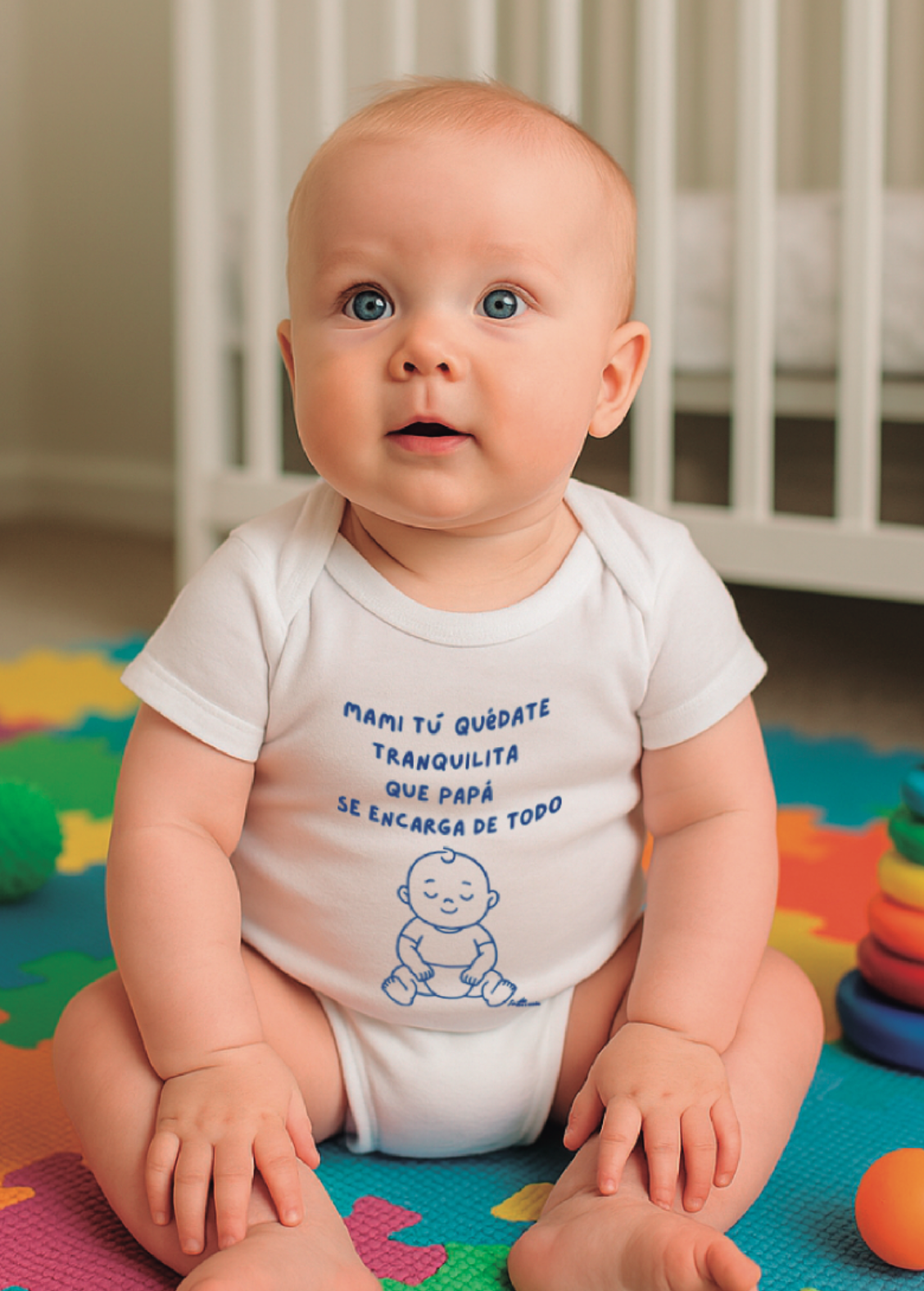 Body baby manga corta. Mamá tú quédate tranquilita. L 1356