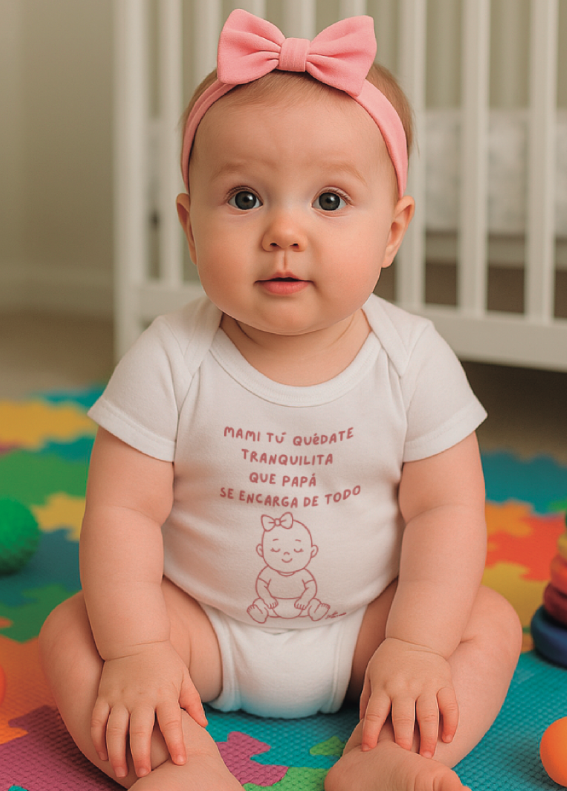 Body baby manga corta. Mamá tú quédate tranquilita. L 1357