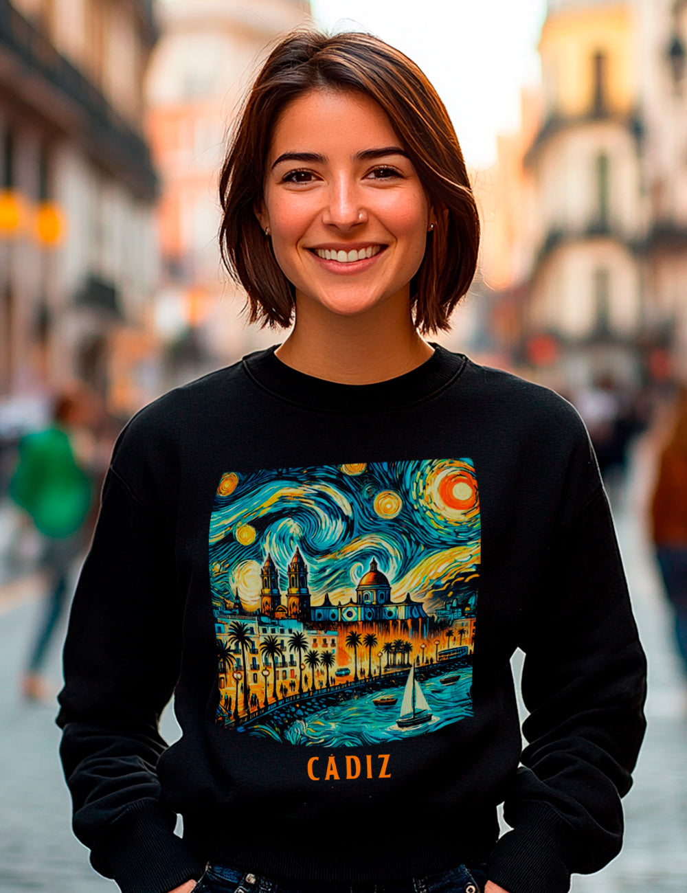 Sudadera Cádiz estrellado. L 256