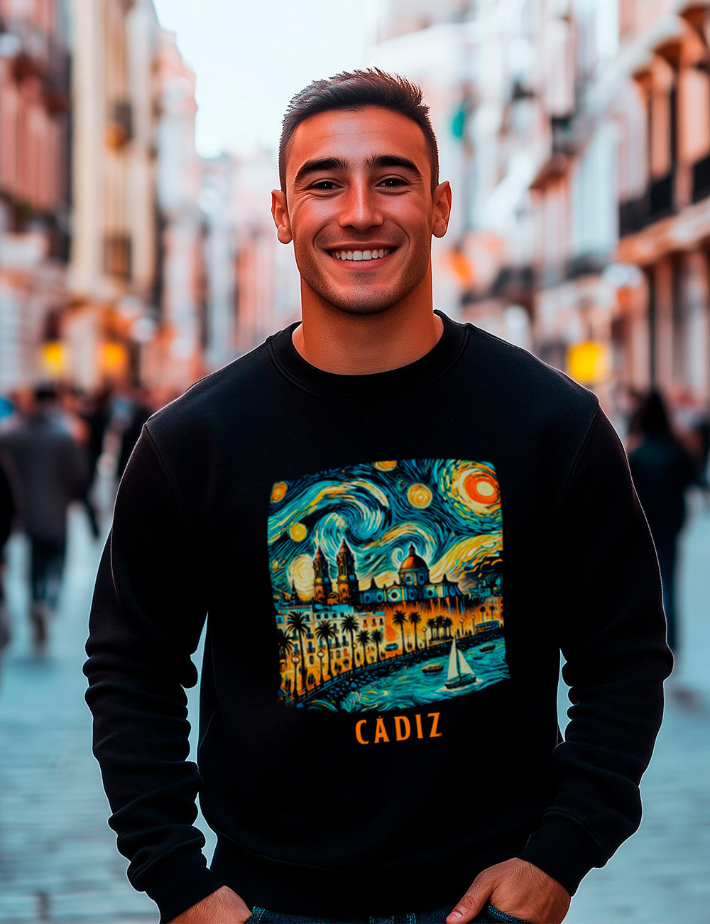 Sudadera Cádiz estrellado. L 256