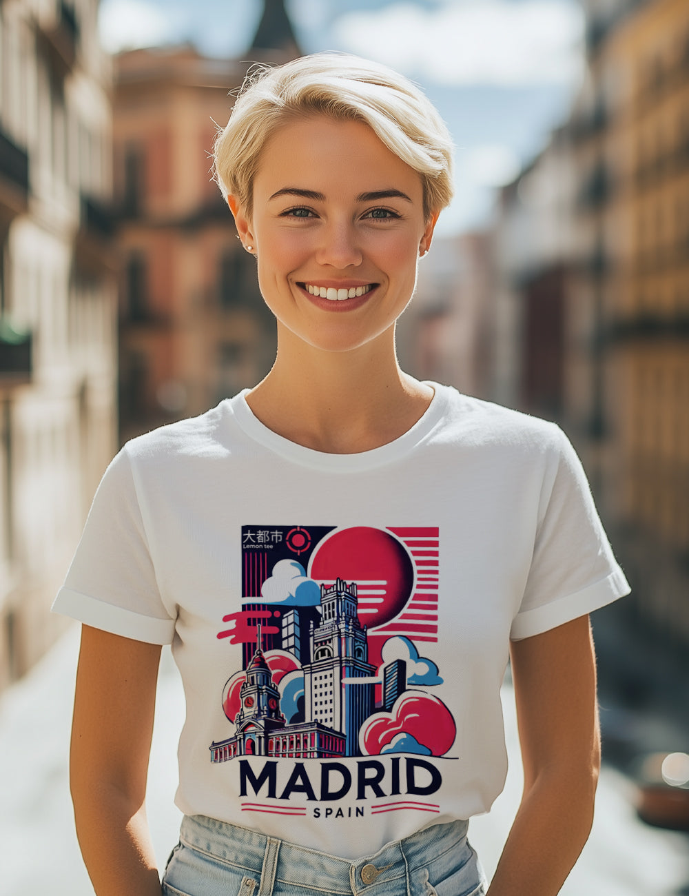 Camiseta Madrid Skyline. L 296