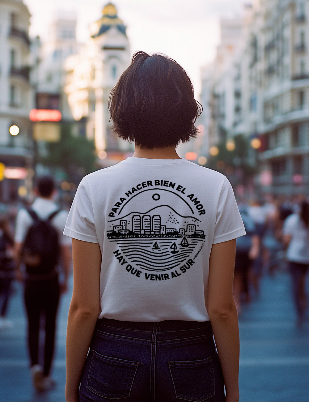Camiseta Para hacer bien el amor hay que venir a Torremolinos. L 333