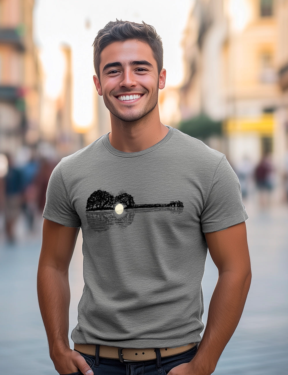 Camiseta Guitarra paisaje. L 338