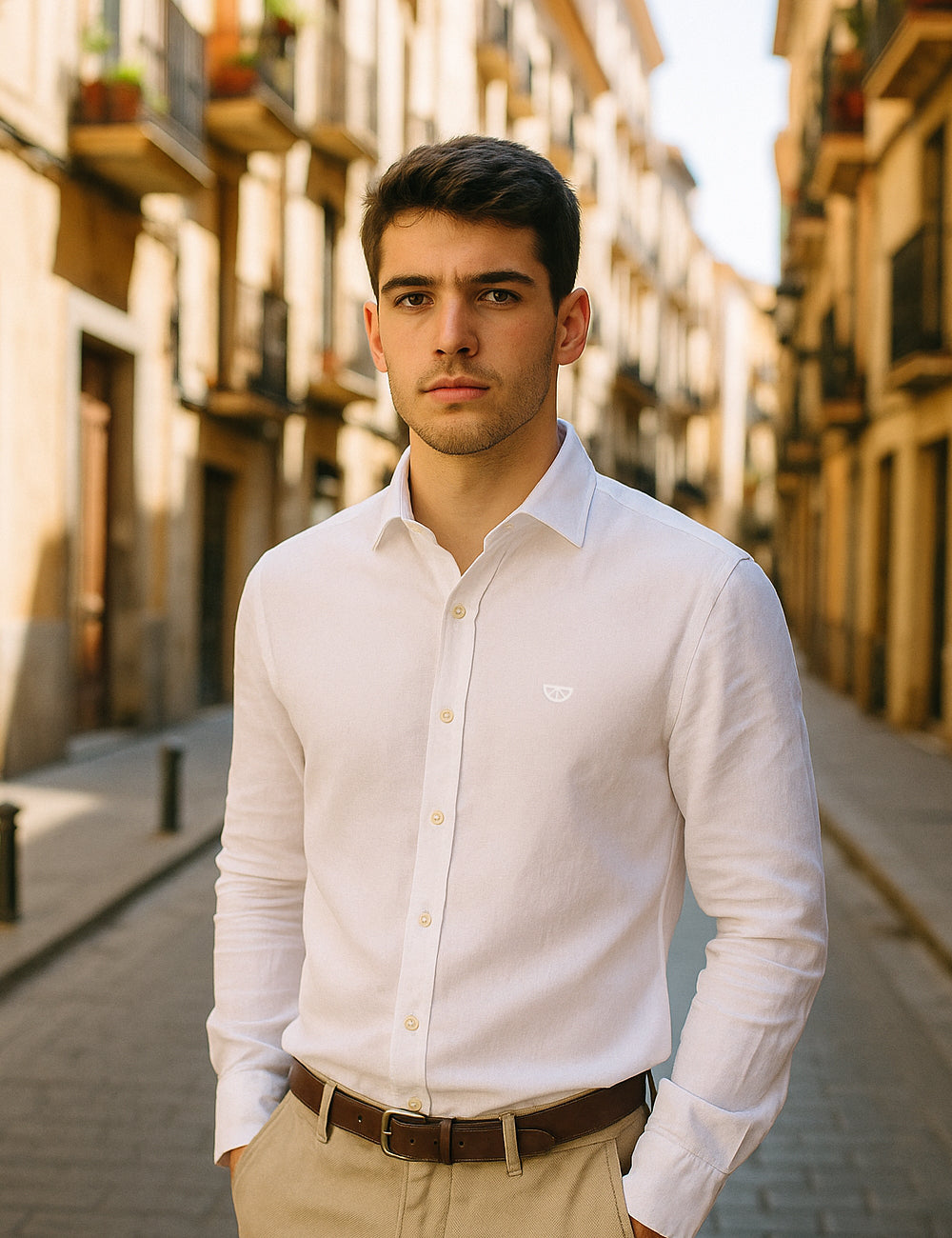 Camisa Lino lisa blanca