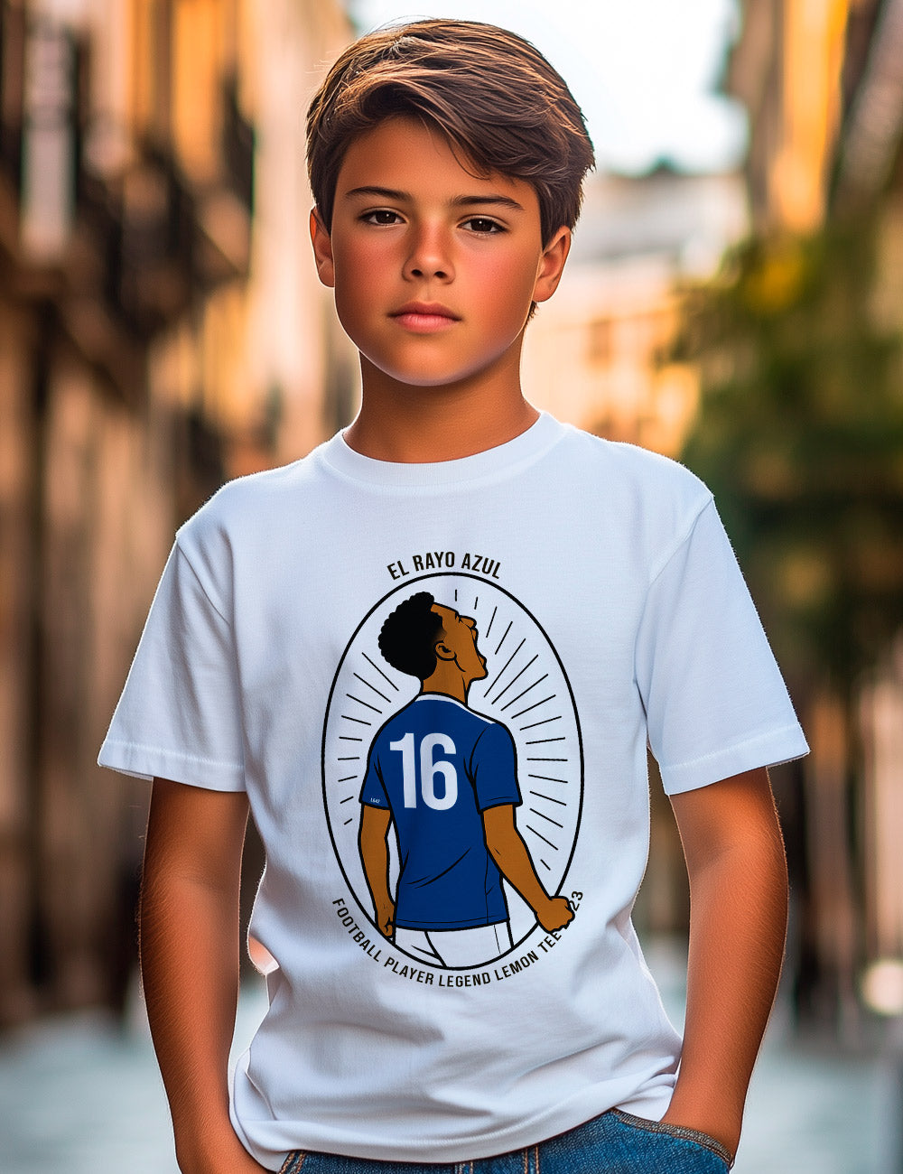 Camiseta El Rayo azul 2023. Oviedo. L 642 Kids