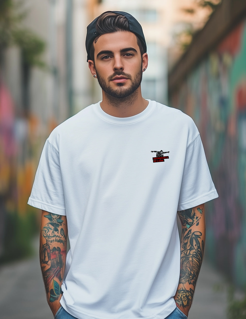 Camiseta Skateboarding is not a crime. L 177 (Oversize)