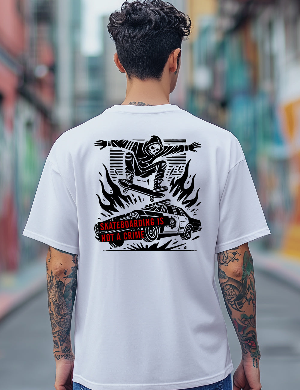 Camiseta Skateboarding is not a crime. L 177 (Oversize)