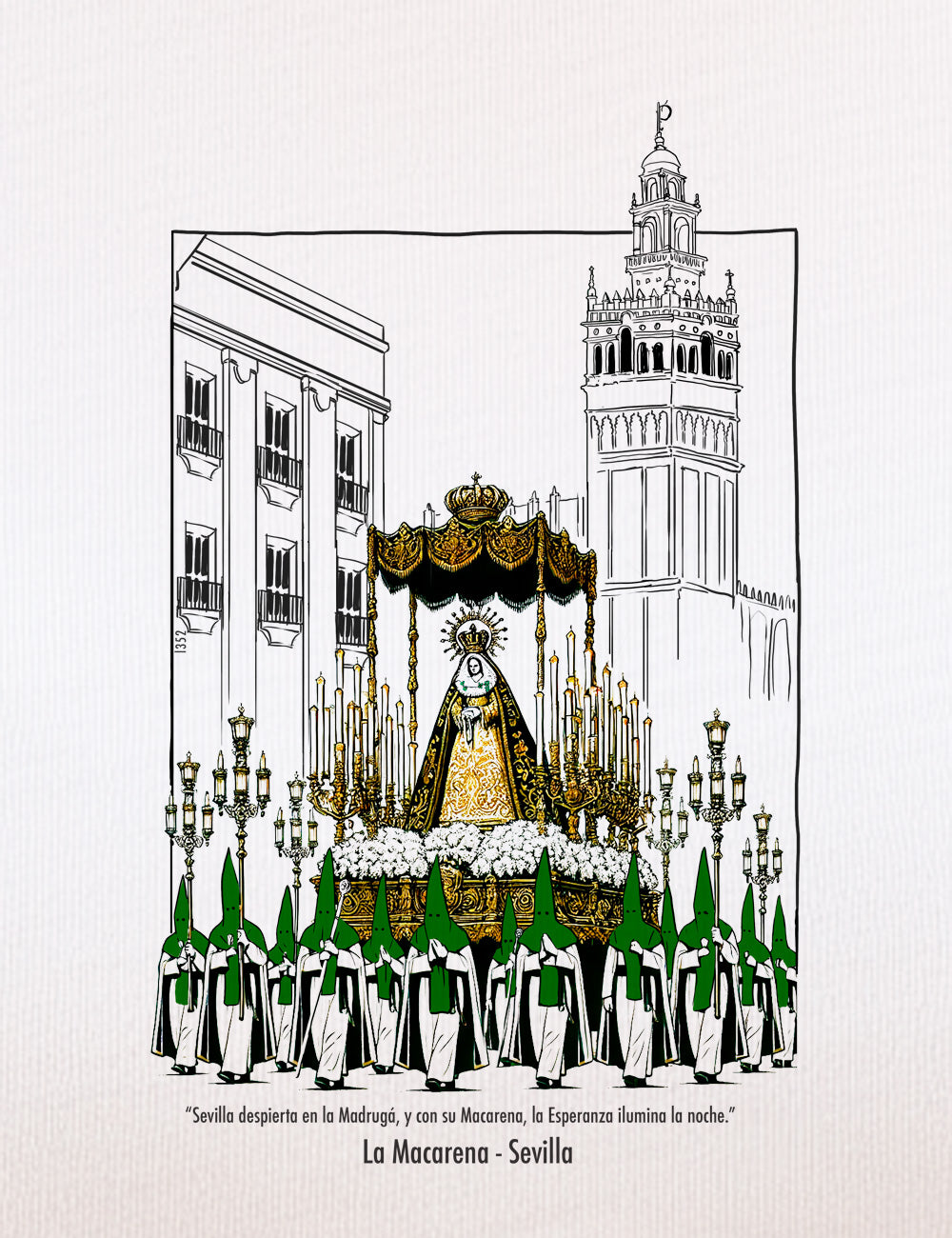 Camiseta La Macarena. Semana Santa de Sevilla. L 352