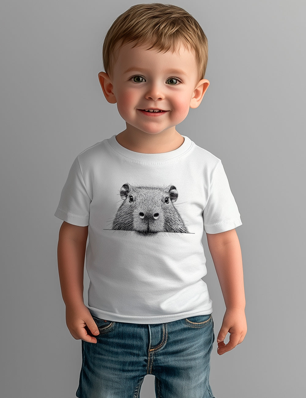 Camiseta baby manga corta. Hello Capybara. L 344