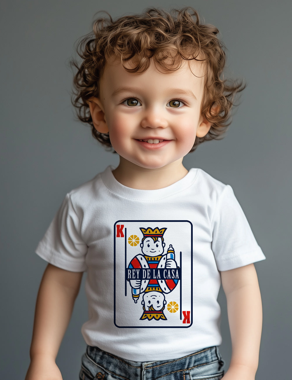 Camiseta baby manga corta. El Rey de la casa. L 346