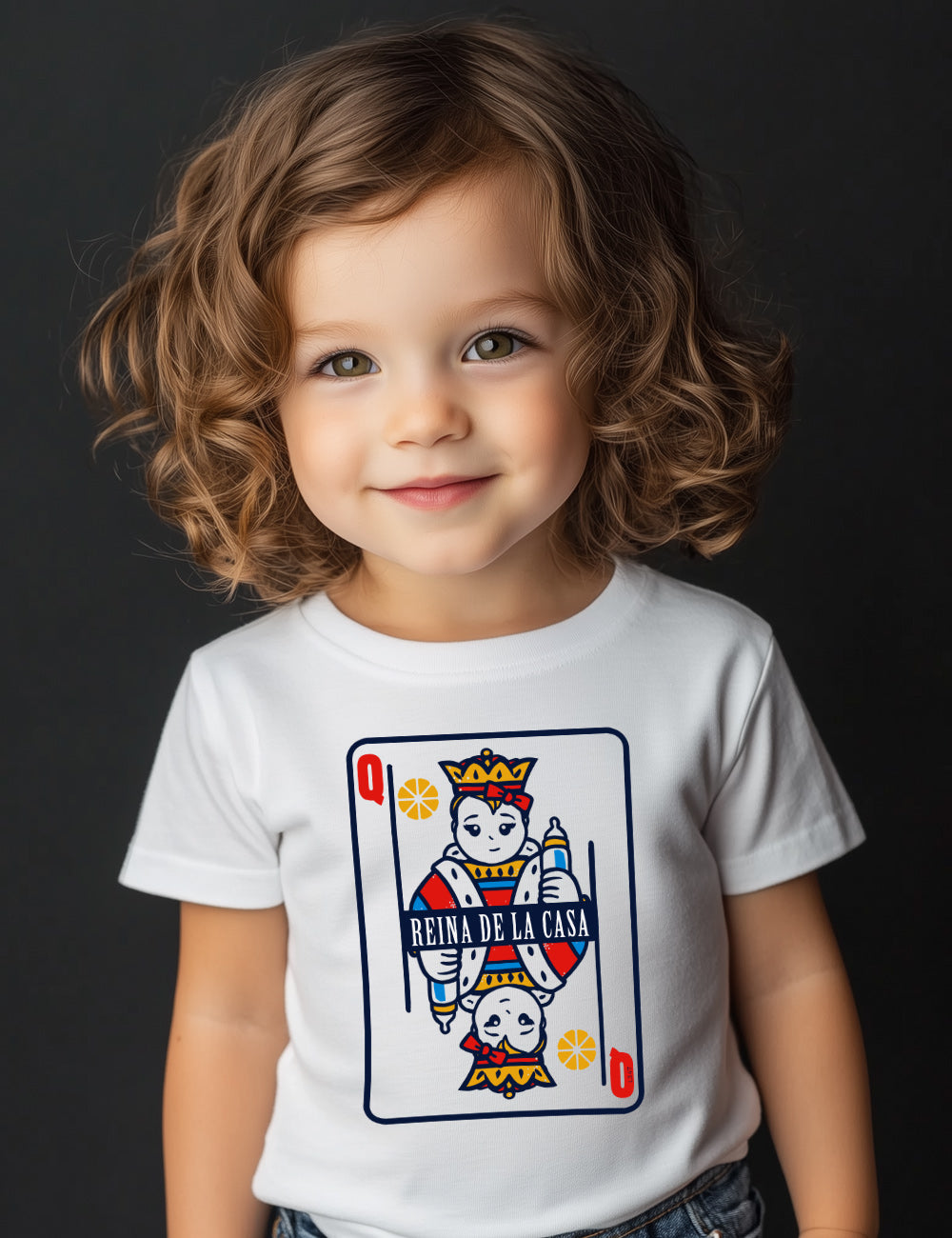 Camiseta baby manga corta. El Reina de la casa. L 347