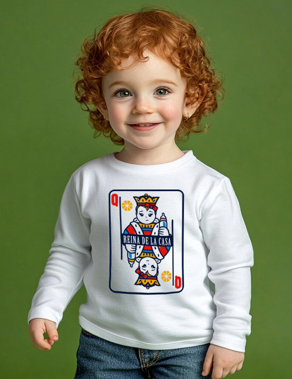 Camiseta baby manga larga. El Reina de la casa. L 347