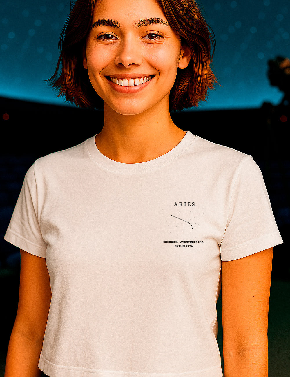 Camiseta Crop Aries Clasic. L 558