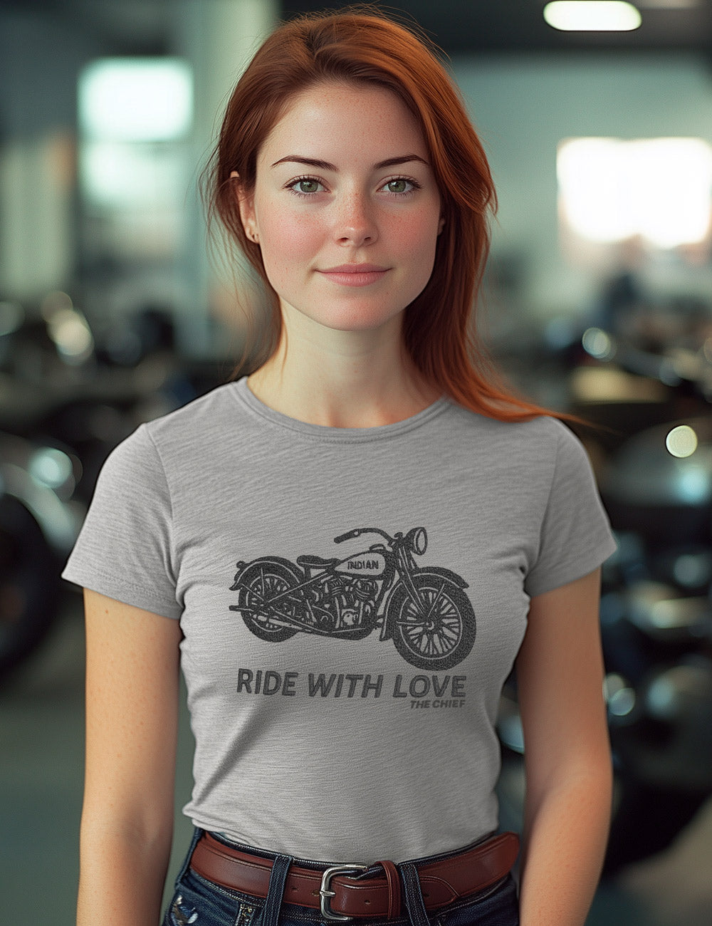 Camiseta Ride with love Indian Motorcycle. L 483