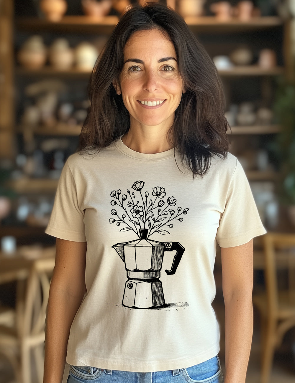 Camiseta Coffee Flower. L 168