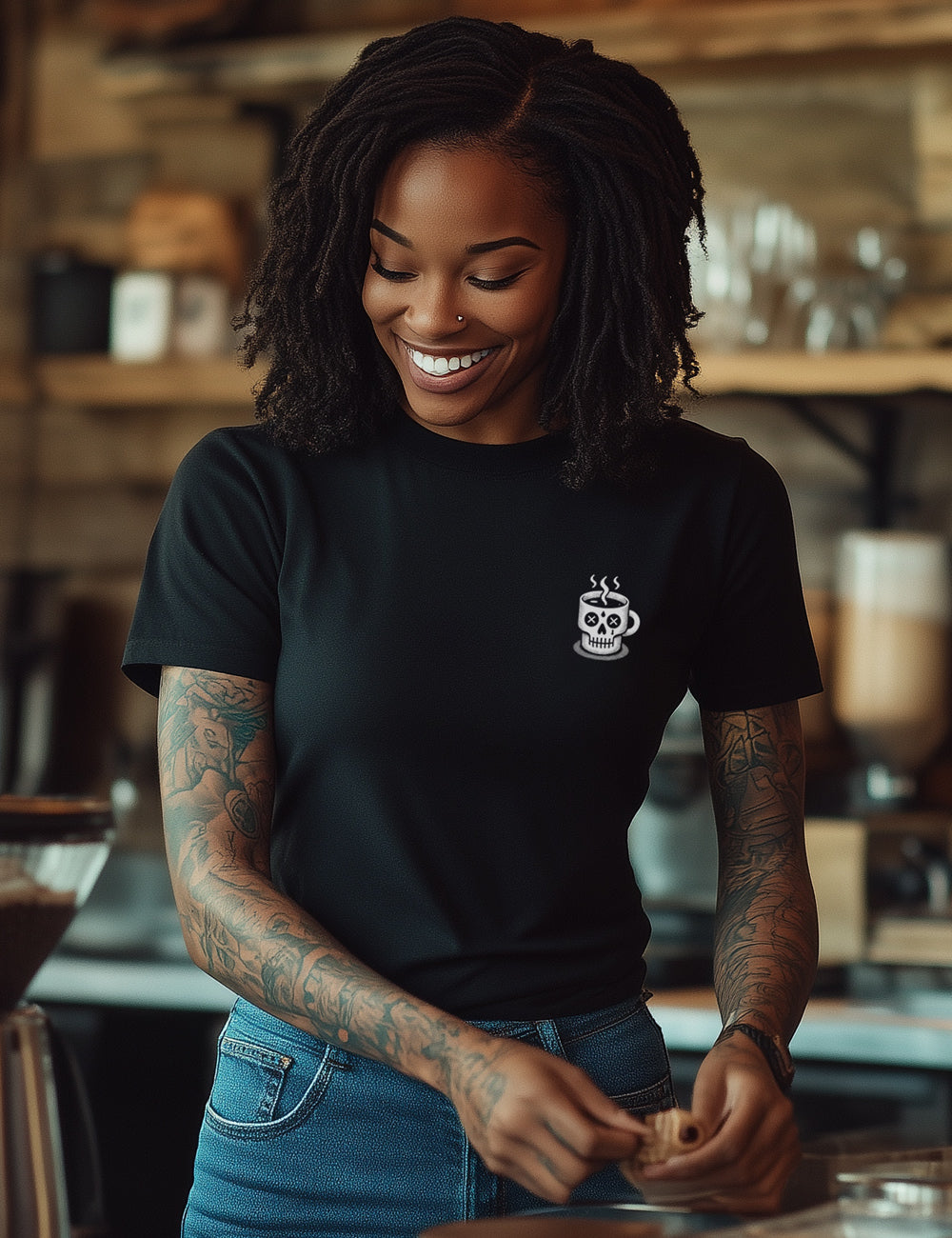 Camiseta Death before decaf. L 193