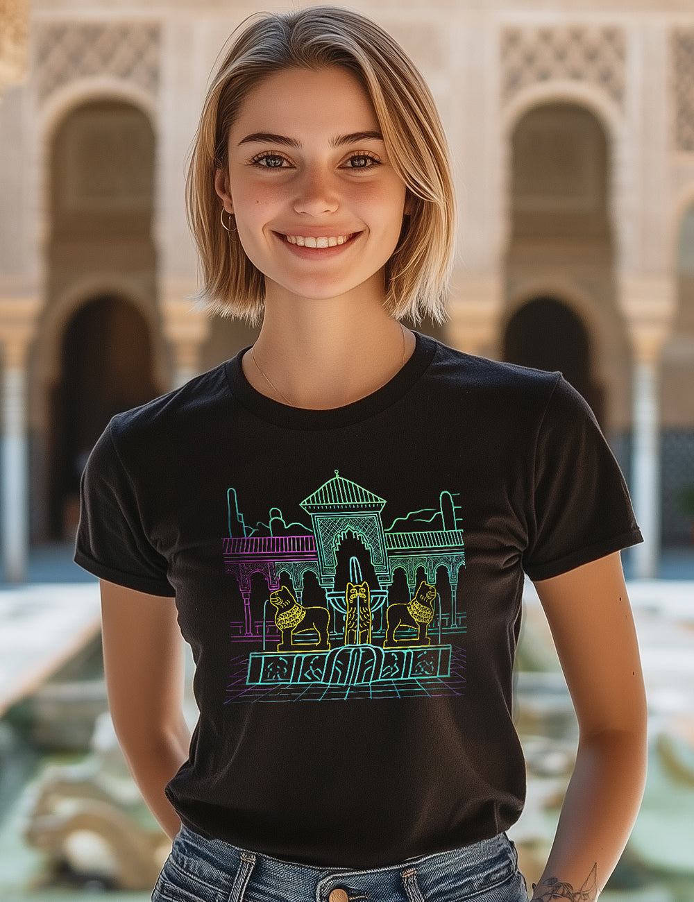 Camiseta  Patio de los leones. Granada. L 215