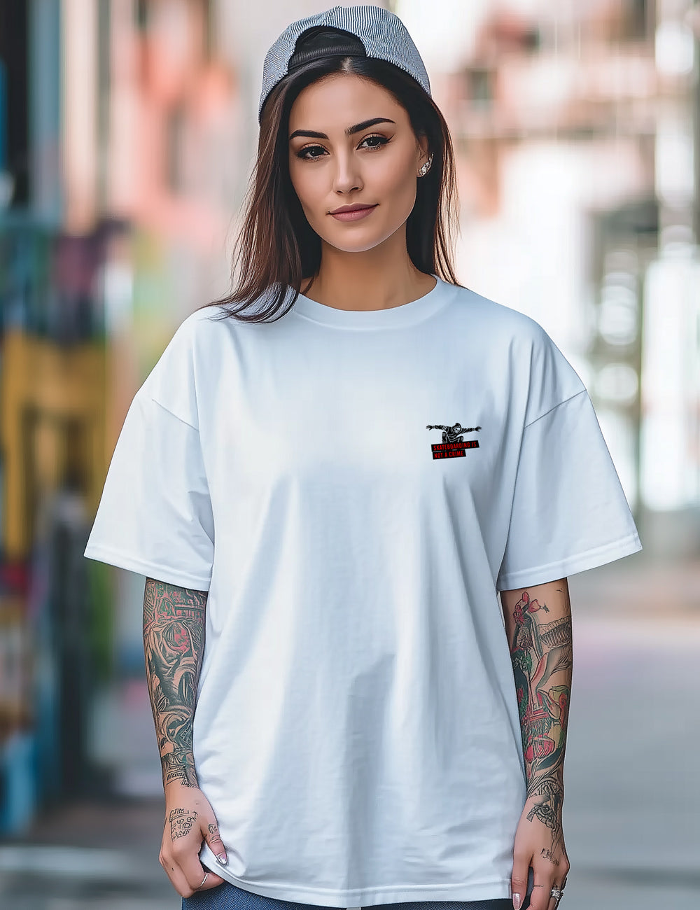 Camiseta Skateboarding is not a crime. L 177 (Oversize)