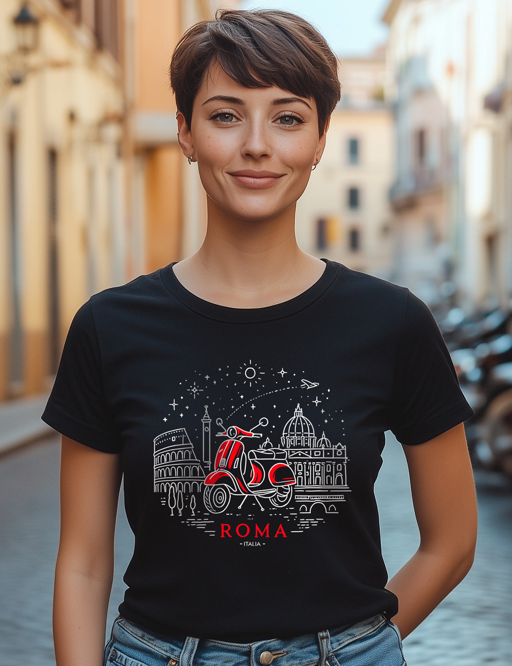 Camiseta Roma en dos ruedas. L 206