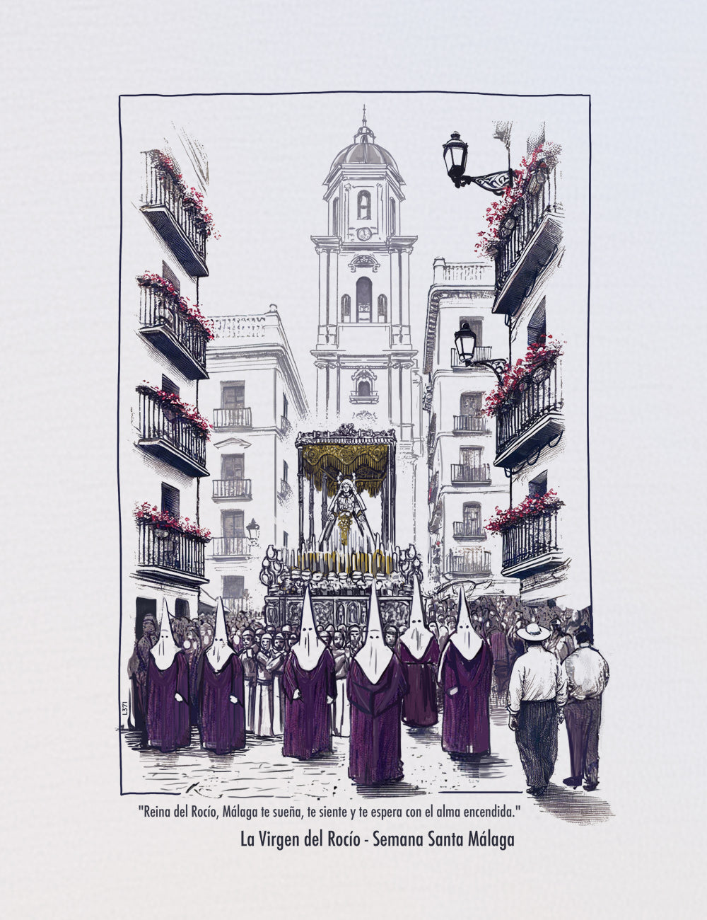 Camiseta Virgen del Rocío. Málaga. L 371