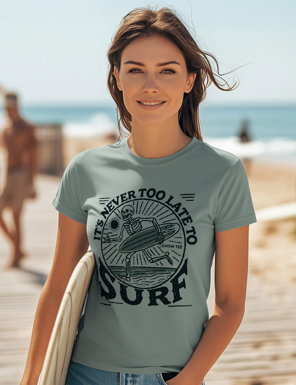 Camiseta Too later to surf. L 78