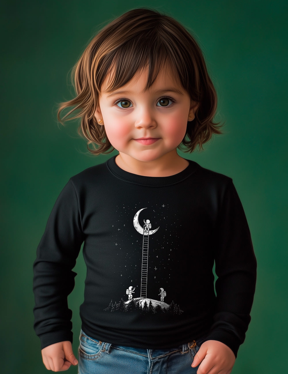 Camiseta baby manga larga. Stairway to the Moon. L 345