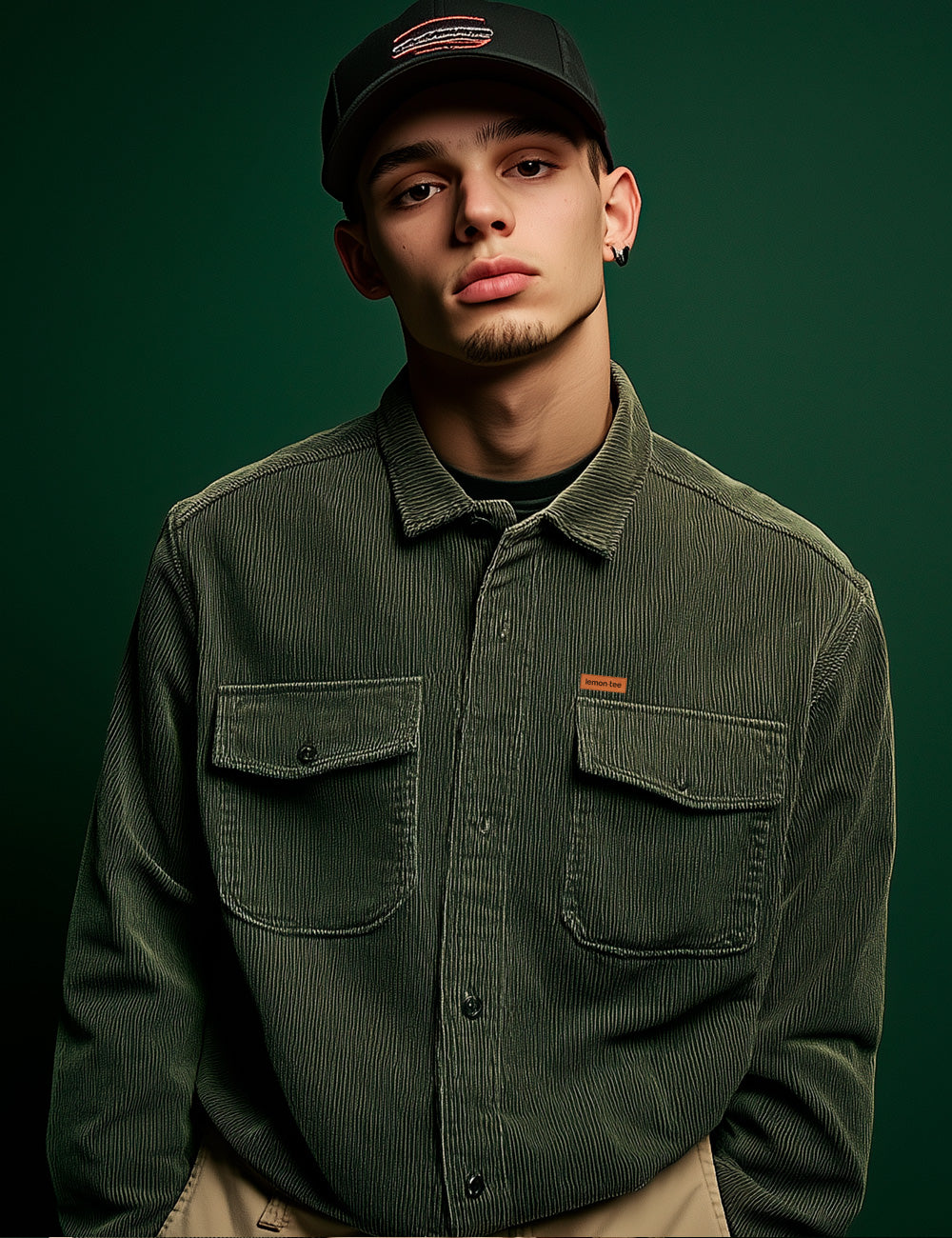 Sobrecamisa Verde de Pana gruesa.