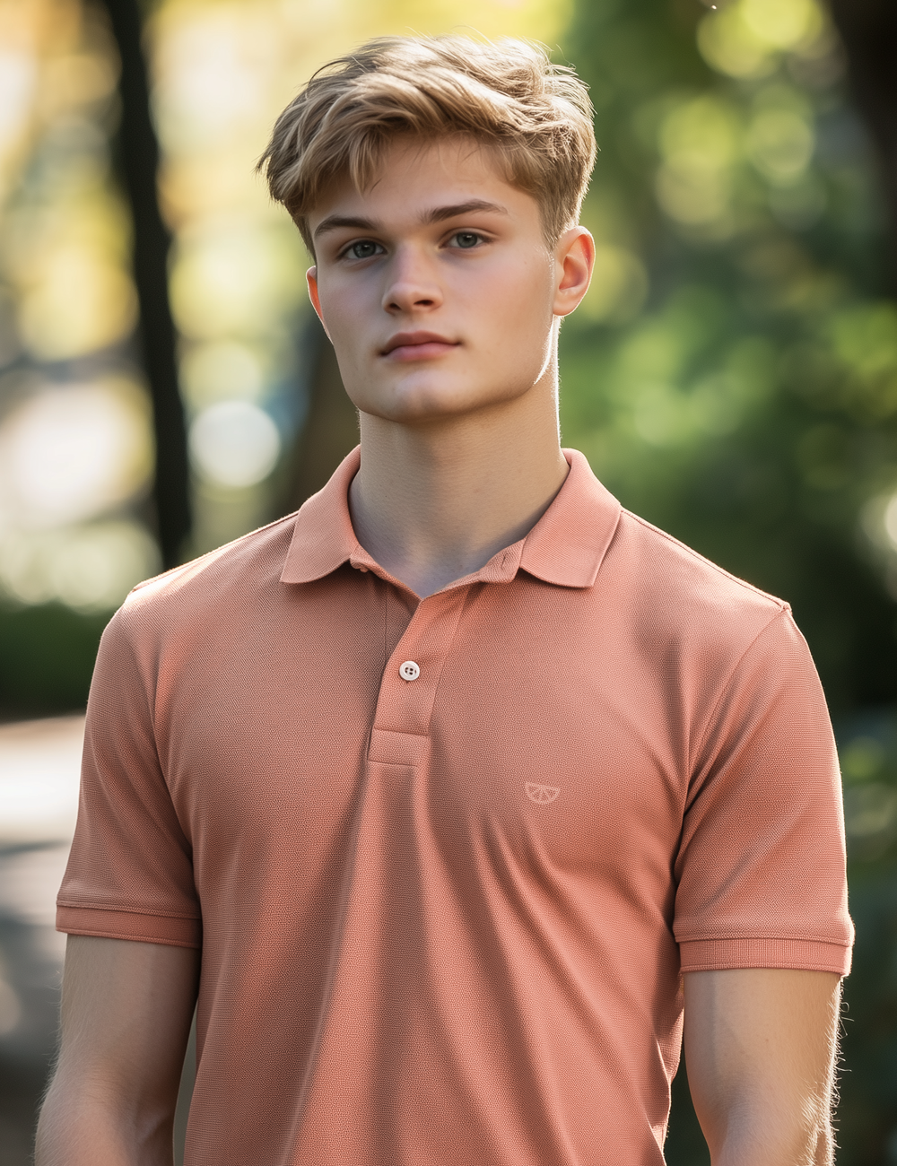 Polo naranja clay.