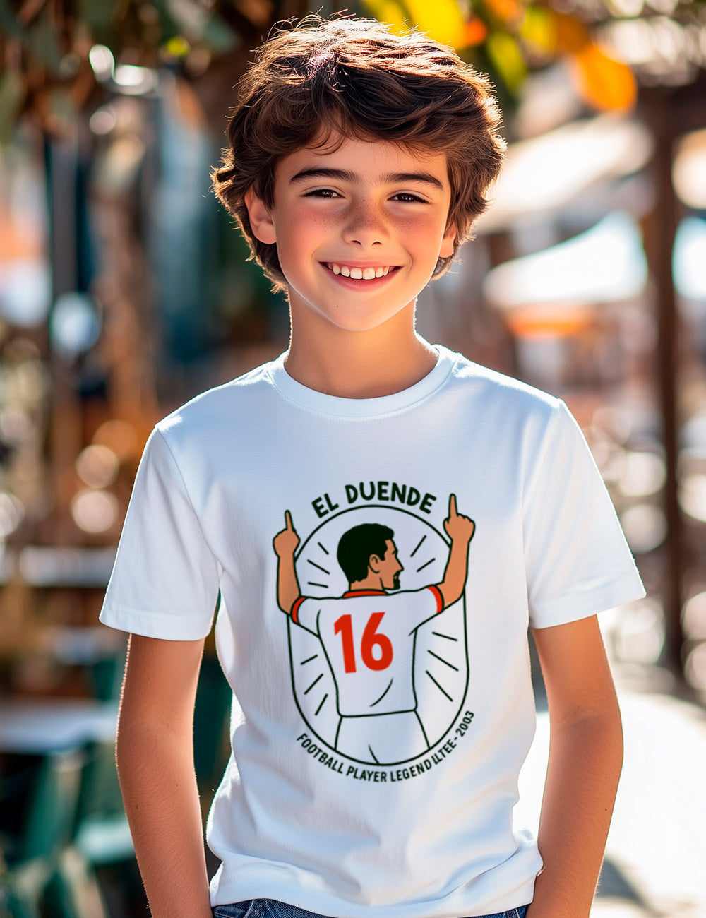 Camiseta El Duente Blanquirrojos Sevilla. L 696 Kids