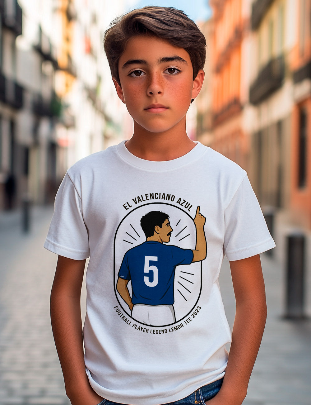 Camiseta El Valenciano azul 2023. Oviedo. L 643 Kids