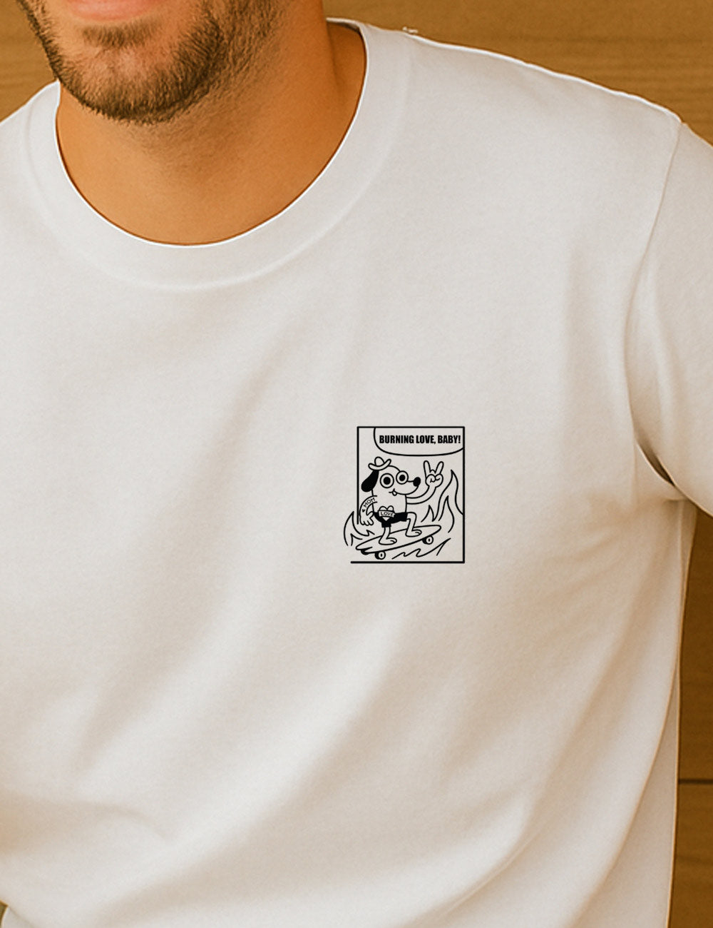 Camiseta Burning love, baby. L 801 LTE