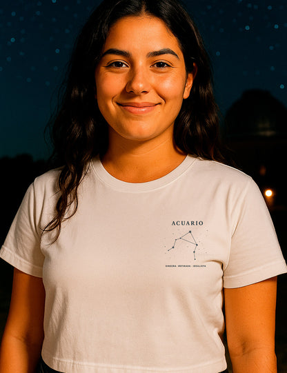 Camiseta Crop Acuario Clasic. L 557